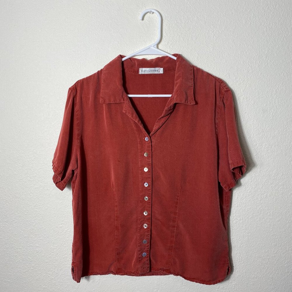 Cut Loose Burnt Orange Button Front Size Large